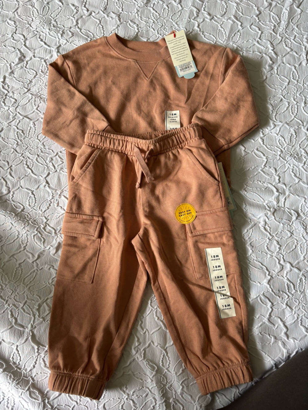 Cat & Jack Rust-Tone Cargo Jogger Set